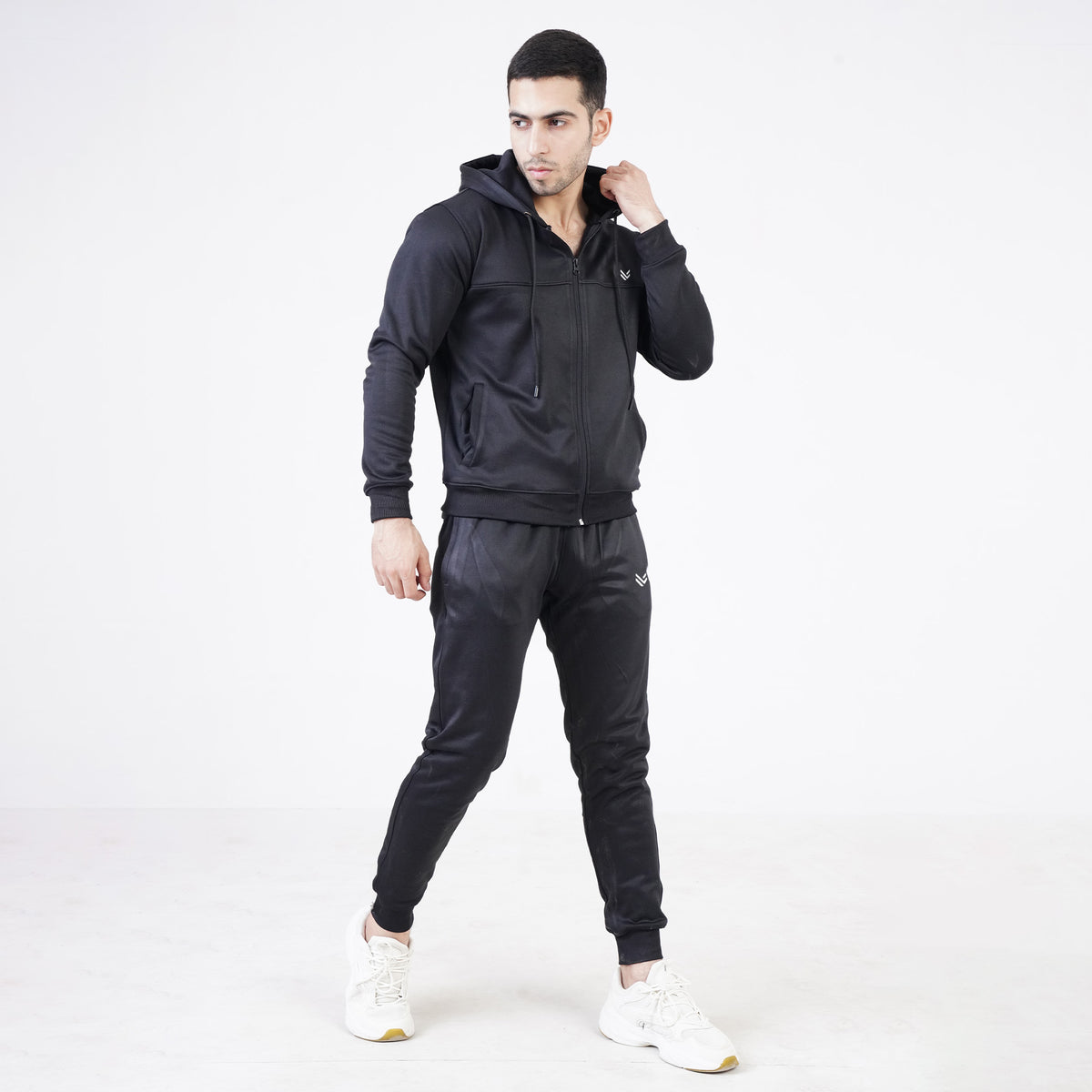 Poly Fleece Black Tracksuit