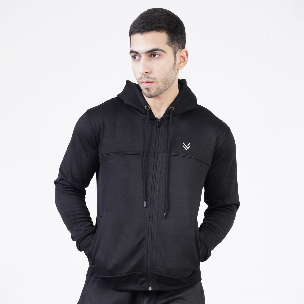 POLY Fleece Black Full Sleeve Mens HOODIE