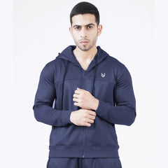 POLY Fleece Navy Full Sleeve Mens HOODIE