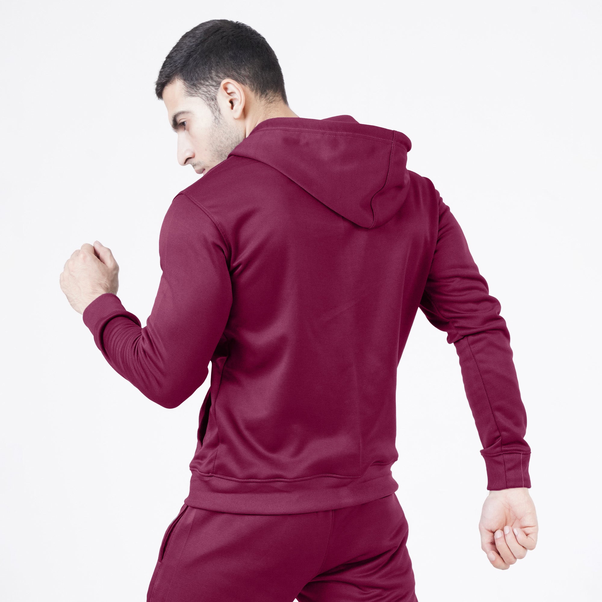 POLY Fleece Maroon Full Sleeve Mens HOODIE