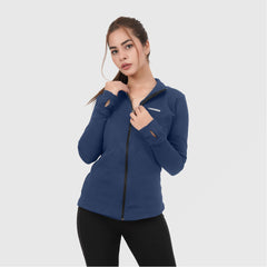 Navy Women Zipper Upper