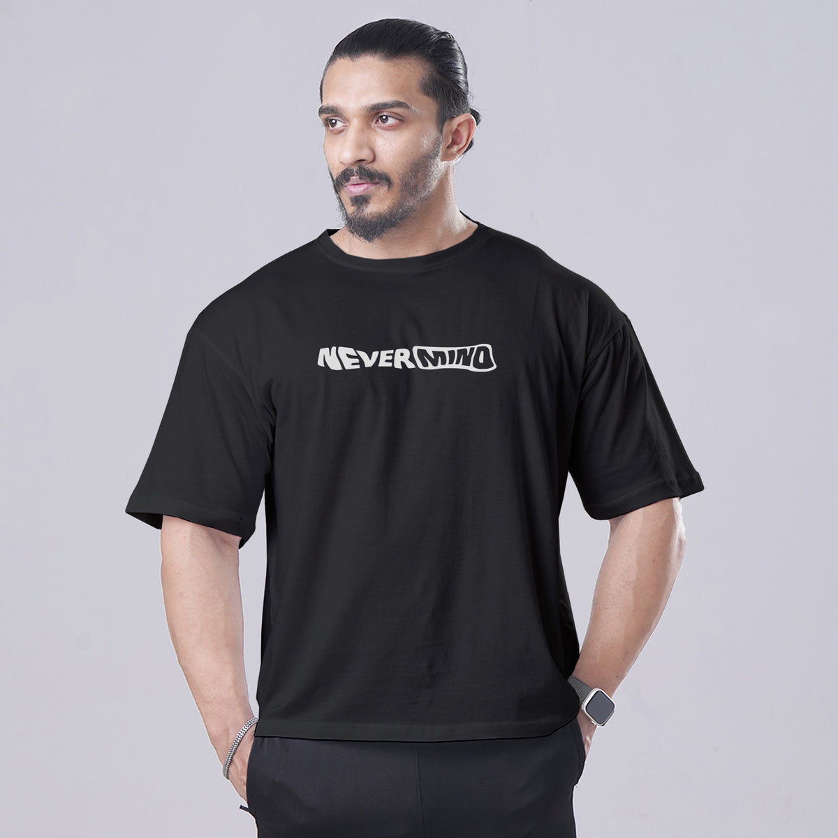 Nevermind Black Oversized Tee