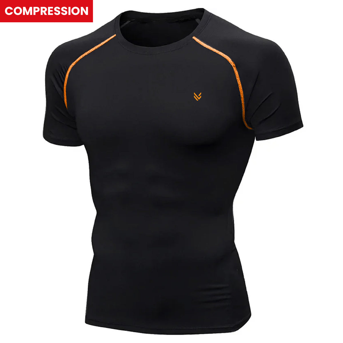 MuscleFit Black/ORG Compression TEE