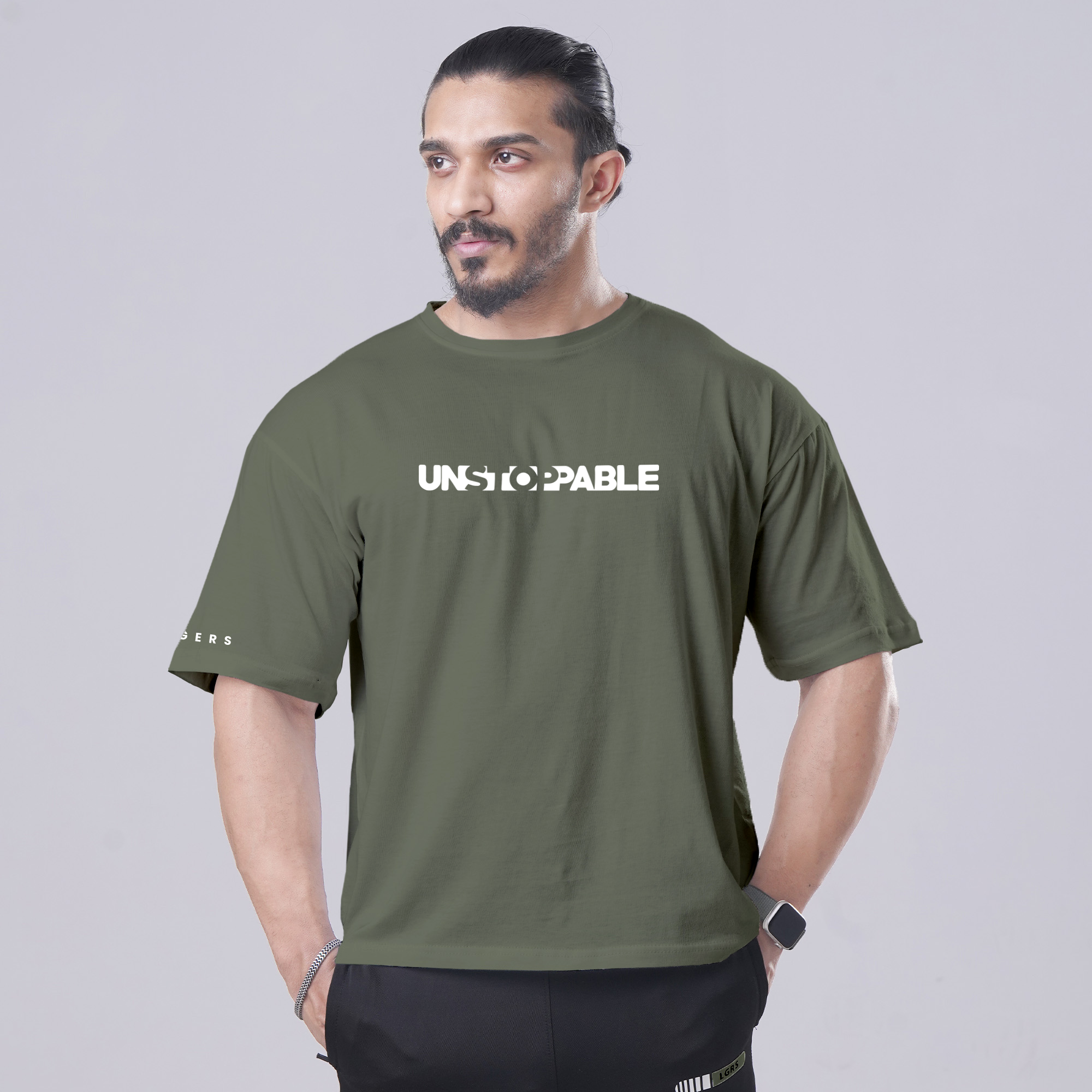 UNSTOPPABLE MOSS OVERSIZE TEE