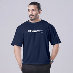 Dark Blue Nevermind Oversized Tee