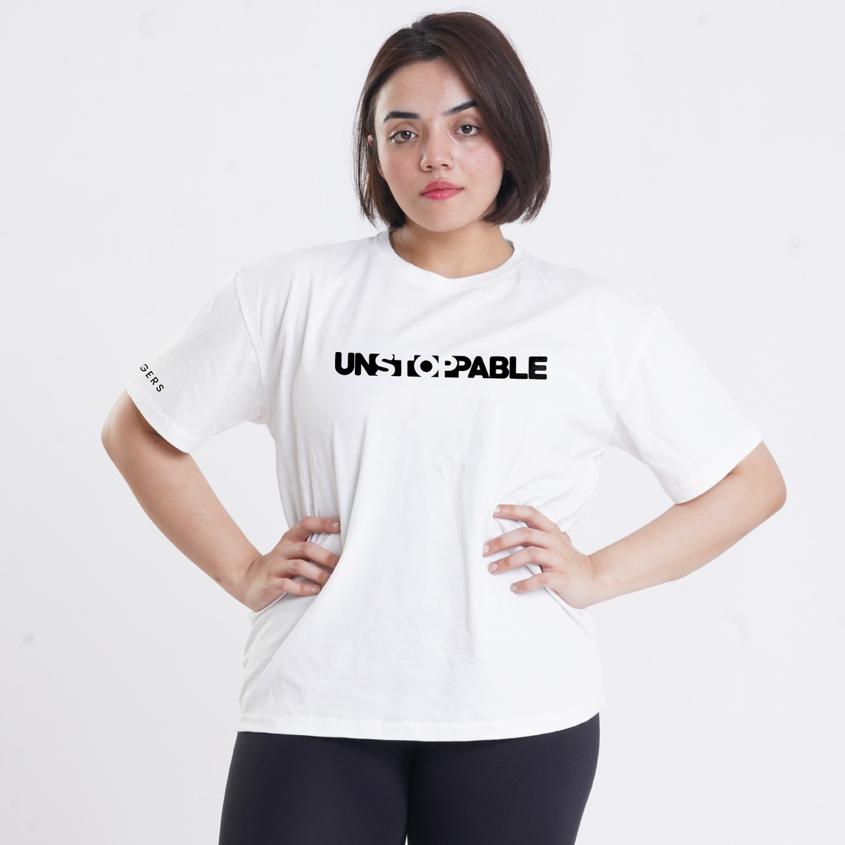 Unstoppable White Women Oversized Tee