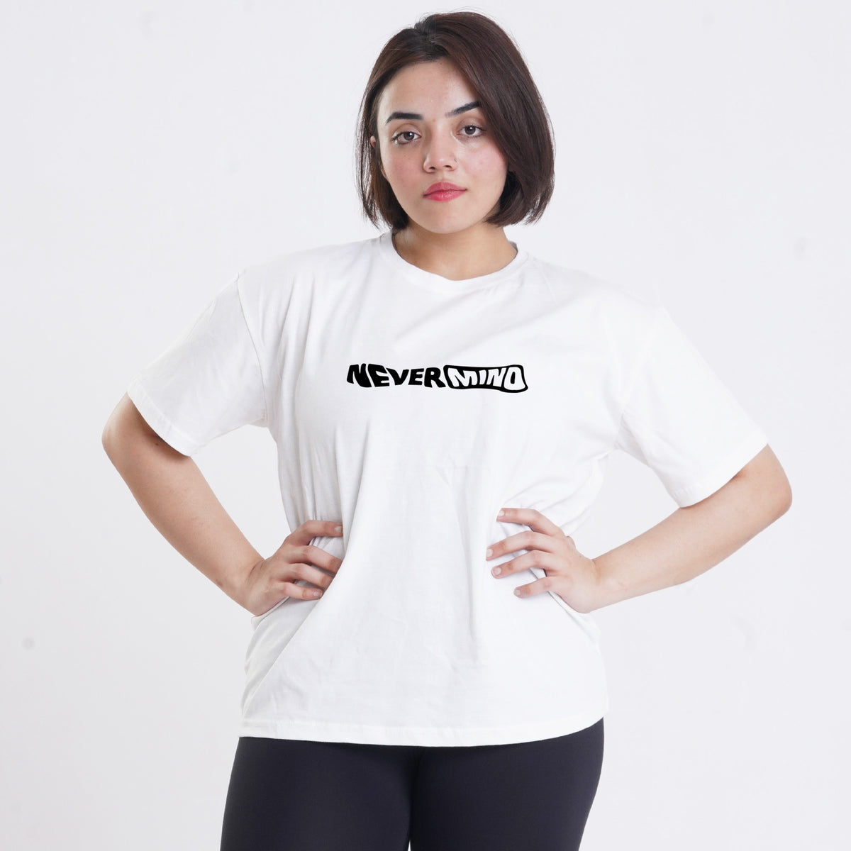 Nevermind White Women Oversized Tee