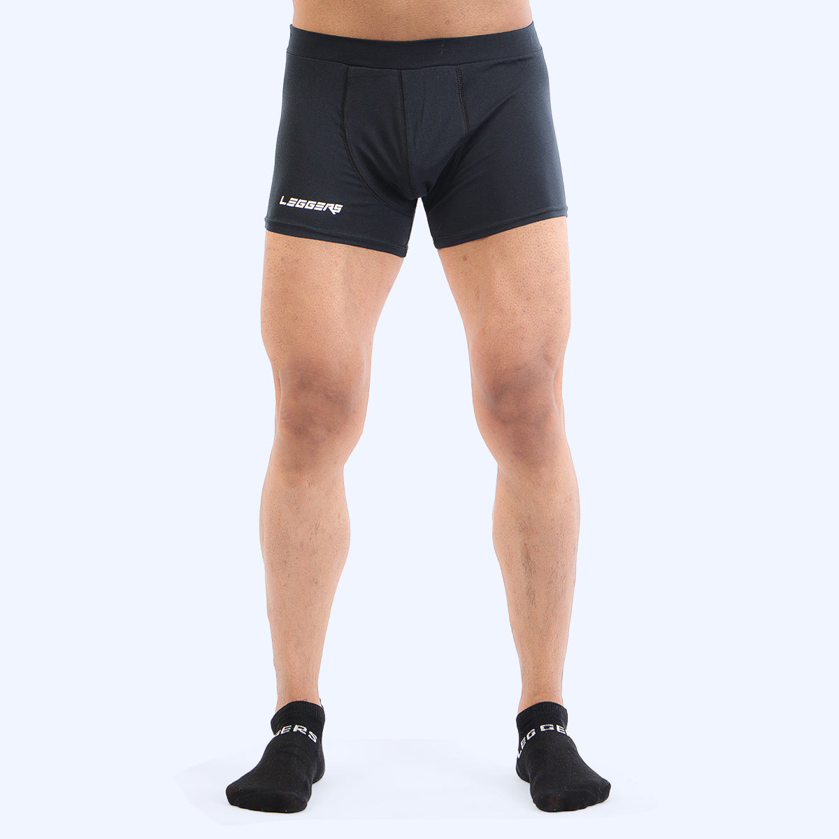 LEGGERS Black Fashion Waistband Knit Boxer Trunk